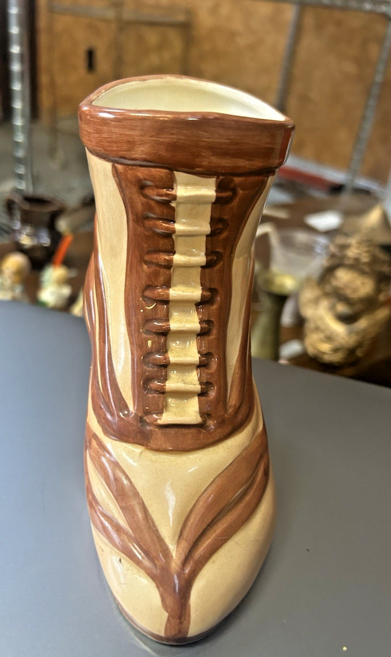 Vintage Inarco Japan Victorian Ladies Boot Planter Vase w/ Original Label